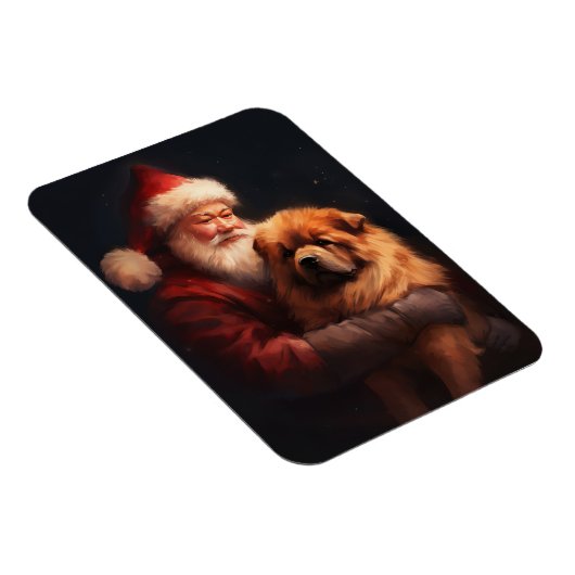 Chow Chow met Sinterklaas Feestelijke Kerstmis Magneet (Rechterzijde)