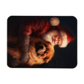 Chow Chow met Sinterklaas Feestelijke Kerstmis Magneet (Horizontaal)