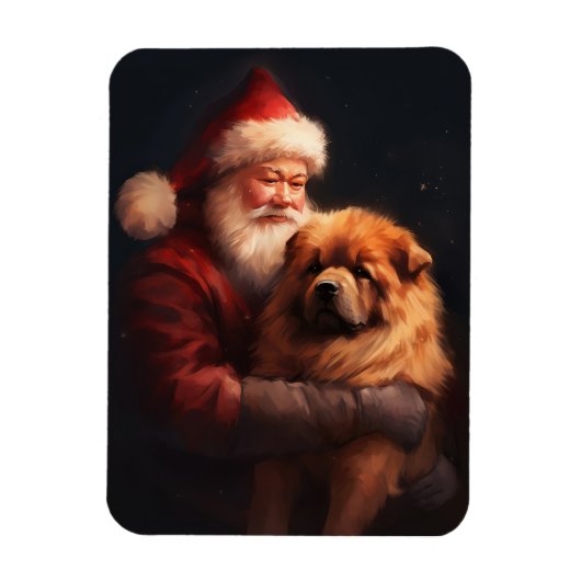 Chow Chow met Sinterklaas Feestelijke Kerstmis Magneet (Verticaal)
