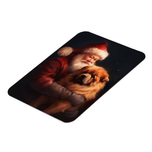 Chow Chow met Sinterklaas Feestelijke Kerstmis Magneet (Linkerzijde)