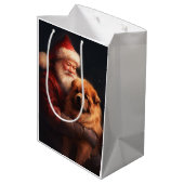 Chow Chow met Sinterklaas Feestelijke Kerstmis Medium Cadeauzakje (Achterkant Gekanteld)