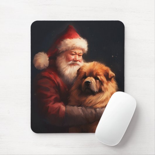 Chow Chow met Sinterklaas Feestelijke Kerstmis Muismat (Met muis)