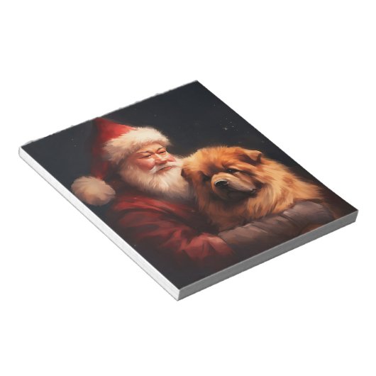 Chow Chow met Sinterklaas Feestelijke Kerstmis Notitieblok (Schuin)