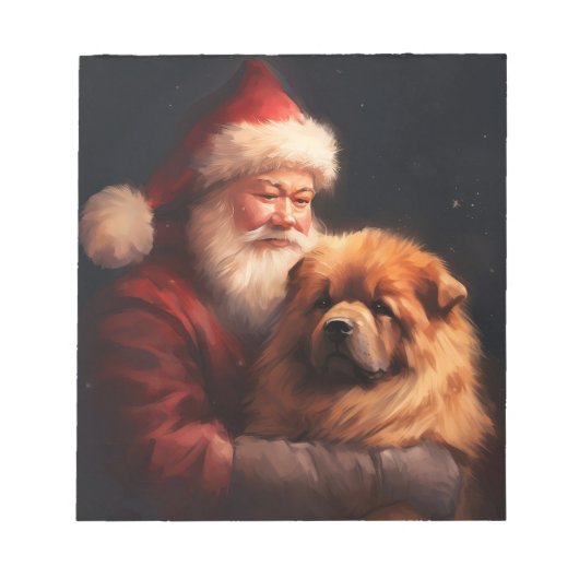 Chow Chow met Sinterklaas Feestelijke Kerstmis Notitieblok (Voorkant)