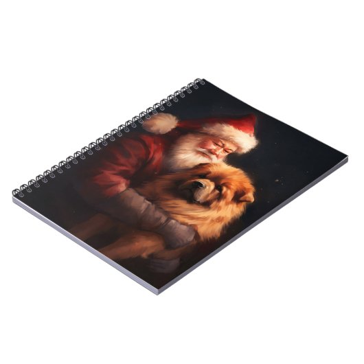 Chow Chow met Sinterklaas Feestelijke Kerstmis Notitieboek (Linkerzijde)