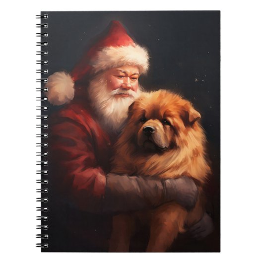Chow Chow met Sinterklaas Feestelijke Kerstmis Notitieboek (Voorkant)