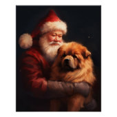 Chow Chow met Sinterklaas Feestelijke Kerstmis Perfect Poster (Voorkant)