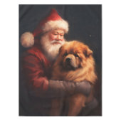 Chow Chow met Sinterklaas Feestelijke Kerstmis Tafelkleed (Voorkant)