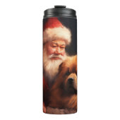 Chow Chow met Sinterklaas Feestelijke Kerstmis Thermosbeker (Voorkant)