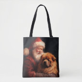Chow Chow met Sinterklaas Feestelijke Kerstmis Tote Bag (Voorkant)