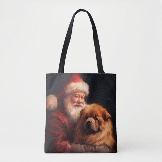 Chow Chow met Sinterklaas Feestelijke Kerstmis Tote Bag (Voorkant)