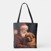 Chow Chow met Sinterklaas Feestelijke Kerstmis Tote Bag (Achterkant)