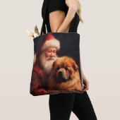 Chow Chow met Sinterklaas Feestelijke Kerstmis Tote Bag (Dichtbij)