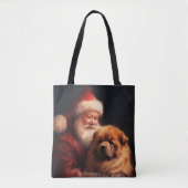 Chow Chow met Sinterklaas Feestelijke Kerstmis Tote Bag (Voorkant)