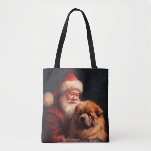 Chow Chow met Sinterklaas Feestelijke Kerstmis Tote Bag (Voorkant)