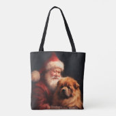 Chow Chow met Sinterklaas Feestelijke Kerstmis Tote Bag (Achterkant)