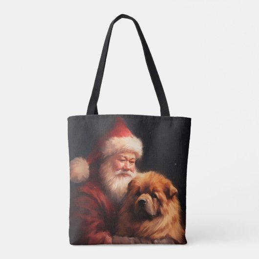 Chow Chow met Sinterklaas Feestelijke Kerstmis Tote Bag (Achterkant)