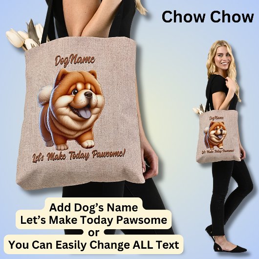 Chow Chow - Naam hond toevoegen, Tekst wijzigen Tote Bag