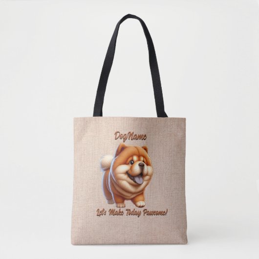Chow Chow - Naam hond toevoegen, Tekst wijzigen Tote Bag (Voorkant)