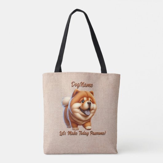 Chow Chow - Naam hond toevoegen, Tekst wijzigen Tote Bag (Achterkant)
