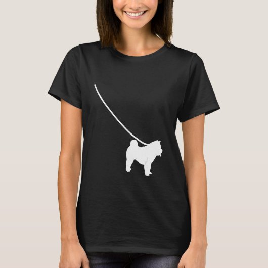Chow Chow on a Leash Dog Mom Dad Pet Cute Puppy T-shirt (Voorkant)