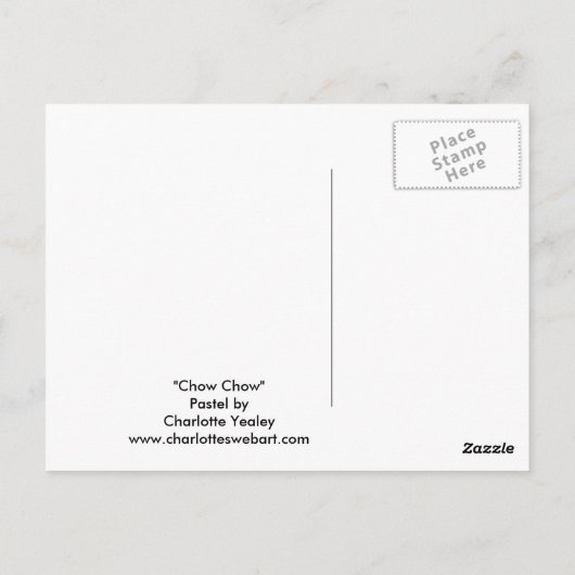 Chow Chow Original Dog Art Briefkaart (Achterkant)