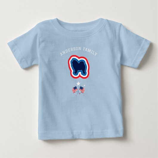 Chow Chow Patriottisch Rood Wit Blauw 4 juli Hond (Voorkant)