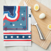 Chow Chow Patriottisch Rood Wit En Blauw 4 Juli Theedoek (Quarter Fold)