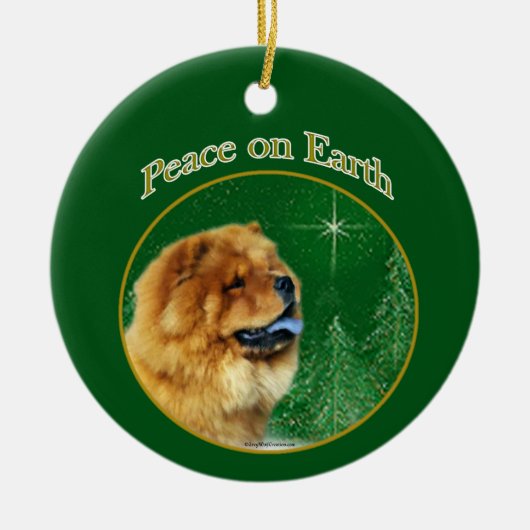 Chow Chow Peace Keramisch Ornament (Voorkant)