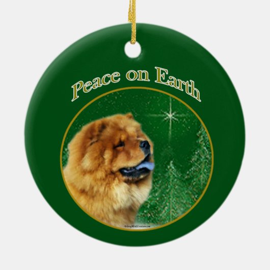 Chow Chow Peace Keramisch Ornament (Achterkant)