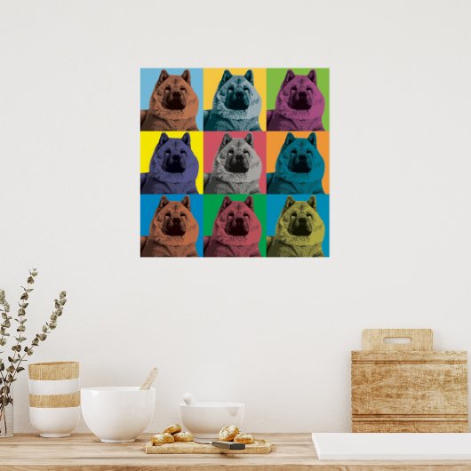 Chow Chow Pop-Art Poster (Keuken)