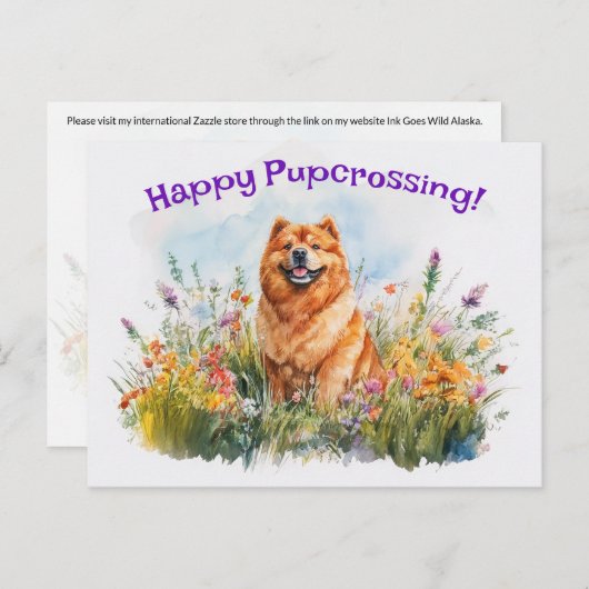 Chow Chow Postcrossing - Briefkaart (Voorkant / Achterkant)