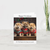 Chow Chow Puppies Kerst Kaart (Voorkant)