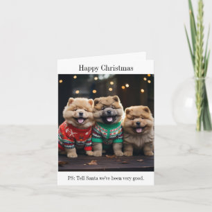 Chow Chow Puppies Kerstkaart Kaart