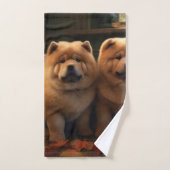 Chow Chow Puppy Herfst Delight Pompoen Bad Handdoek (Handdoek)