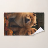 Chow Chow Puppy Herfst Delight Pompoen Bad Handdoek (Handdoek)