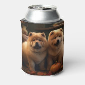 Chow Chow Puppy Herfst Delight Pompoen Blikjeskoeler (Blikje Achterkant)