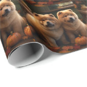 Chow Chow Puppy Herfst Delight Pompoen Cadeaupapier (Rol Hoek)