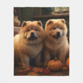 Chow Chow Puppy Herfst Delight Pompoen Fleece Deken (Voorkant)