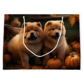 Chow Chow Puppy Herfst Delight Pompoen Groot Cadeauzakje (Voorkant)