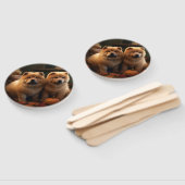 Chow Chow Puppy Herfst Delight Pompoen Handwaaier (Niet-gemonteerd)