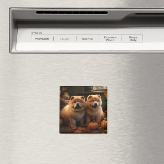 Chow Chow Puppy Herfst Delight Pompoen Magneet (Insitu (Vaatwasser))