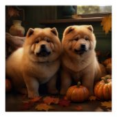 Chow Chow Puppy Herfst Delight Pompoen Perfect Poster (Voorkant)