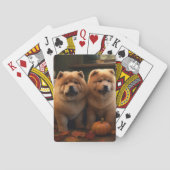 Chow Chow Puppy Herfst Delight Pompoen Pokerkaarten (Achterkant)