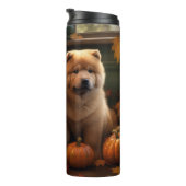 Chow Chow Puppy Herfst Plezier Pompoen Thermosbeker (Geroteerd rechts)
