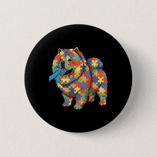 Chow Chow Puzzel Autisme Bewustzijn Autistische Vr Ronde Button 5,7 Cm