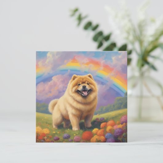 Chow Chow Rainbow Bridge Memorial aangepaste honde (Staand voorkant)