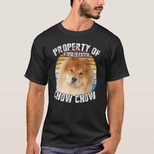 Chow Chow Red Retro Eigenschap van T-shirt (Voorkant)