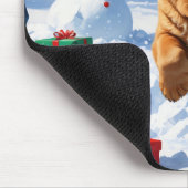 Chow Chow Rent in de Sneeuw met Kerstmuts Muismat (Hoek)
