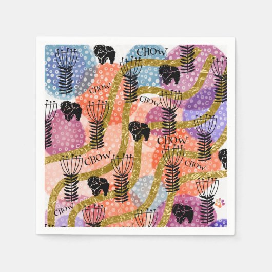 CHOW CHOW RETRO Papieren servetten (Voorkant)